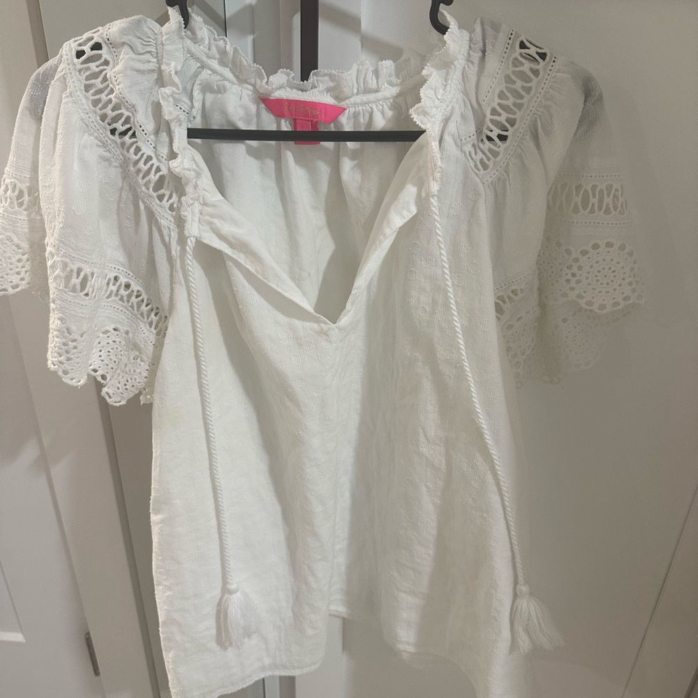 Lilly Pulitzer White Lace Blouse